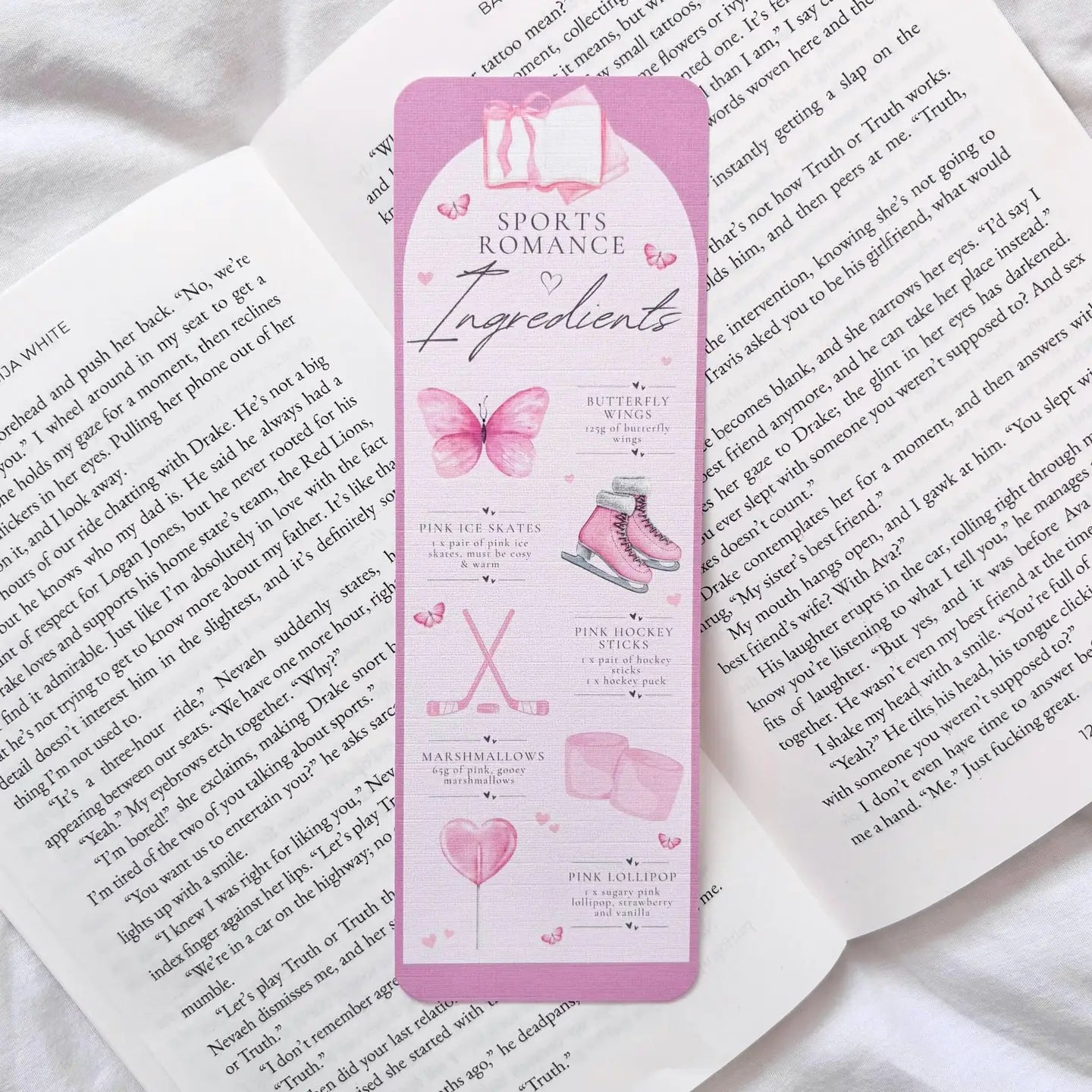 Sports Romance Ingredients Bookmark
