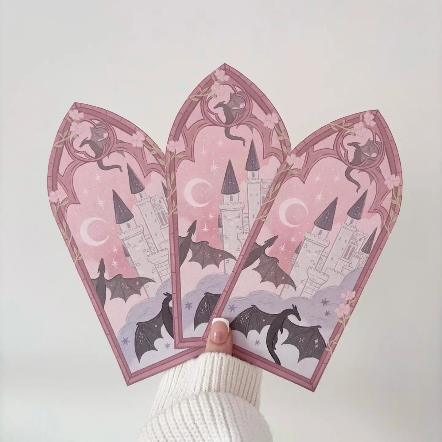 Fantasy Dragons Arched Window Bookmark
