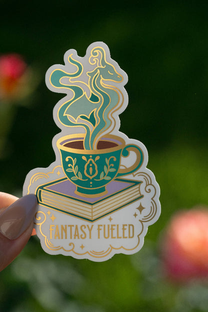 Fantasy Fueled Vinyl Sticker- Bookish Kindle Sticker