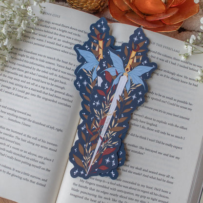 Navy Faerie Dagger Die-Cut Bookmark