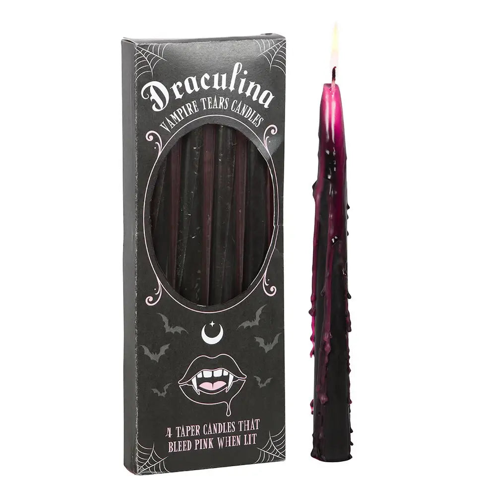 Pink Vampire Tears Set of 4 Taper Candles