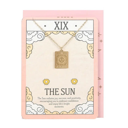 The Sun Vintage Tarot Necklace On Greeting Card