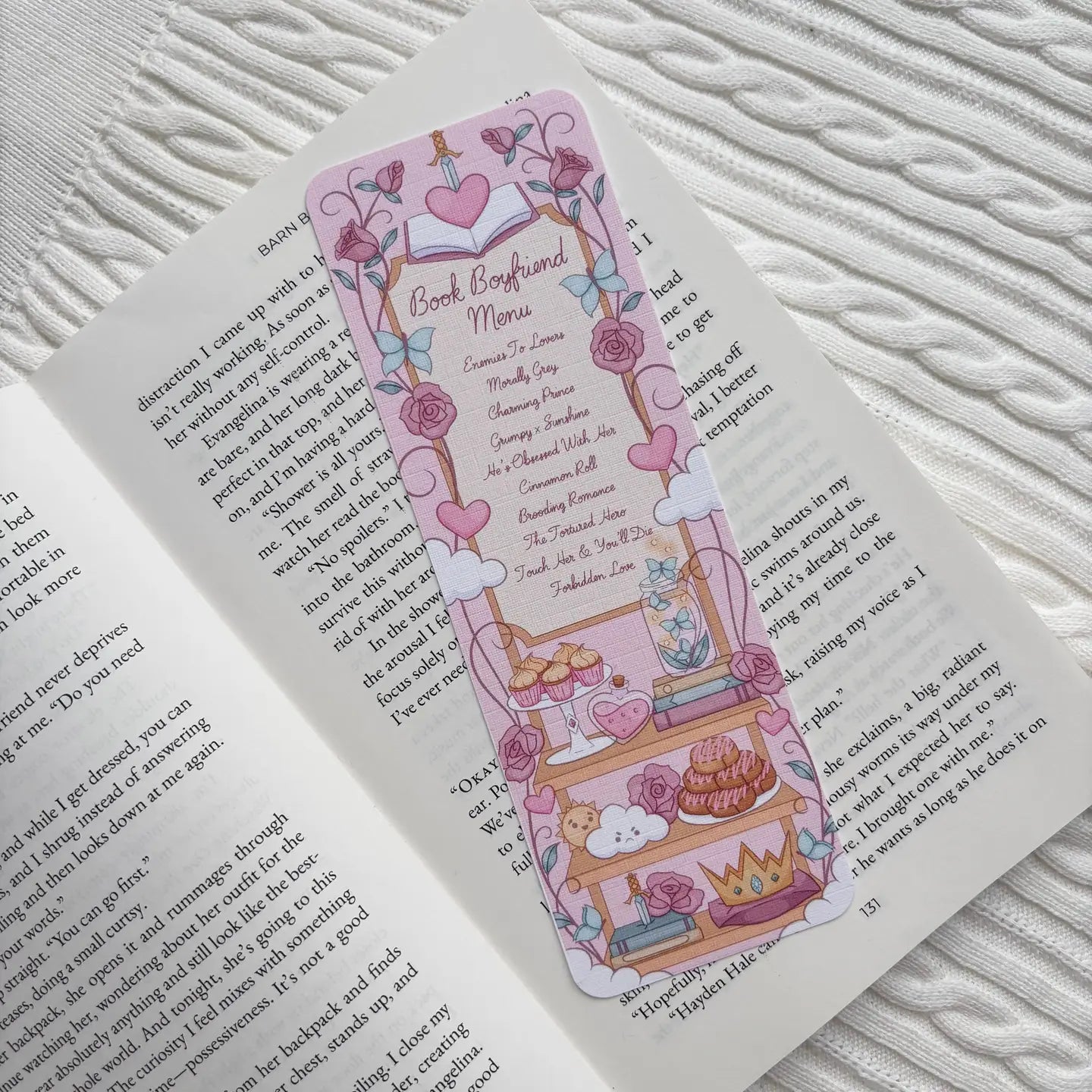 A Book Boyfriend Menu Bookmark