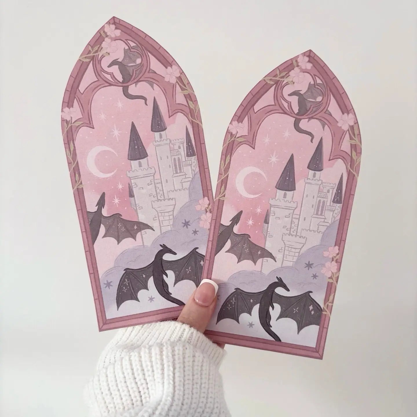 Fantasy Dragons Arched Window Bookmark
