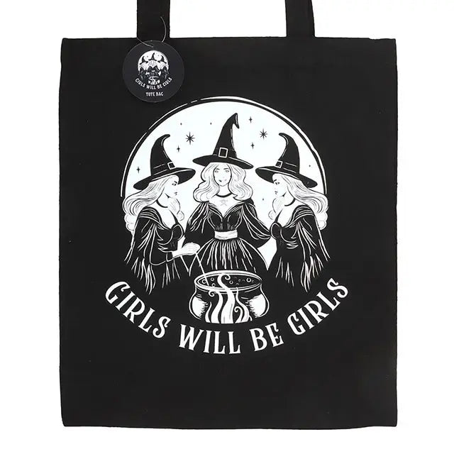 Girls Will Be Girls Witchy Polycotton Tote Bag