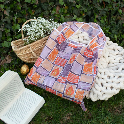Fourth Wing Stamps | Reusable Bookish Foldable Grocery Tote