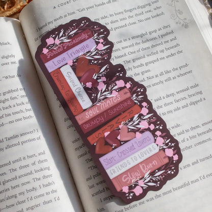 Romance Bookshelf Die-Cut Bookmark
