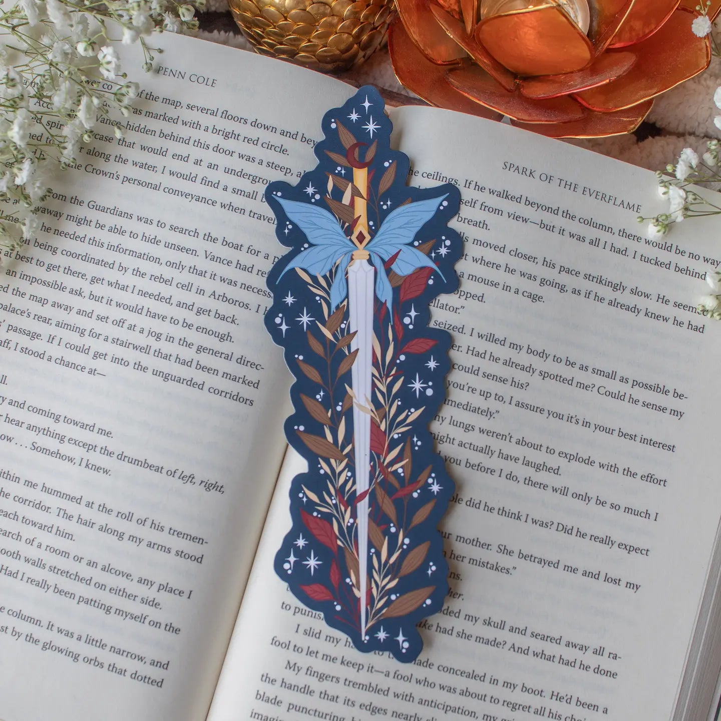 Navy Faerie Dagger Die-Cut Bookmark