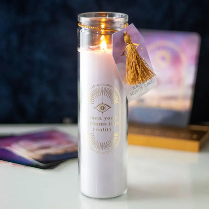 Blackberry Tube Candle with Amethyst Crystals