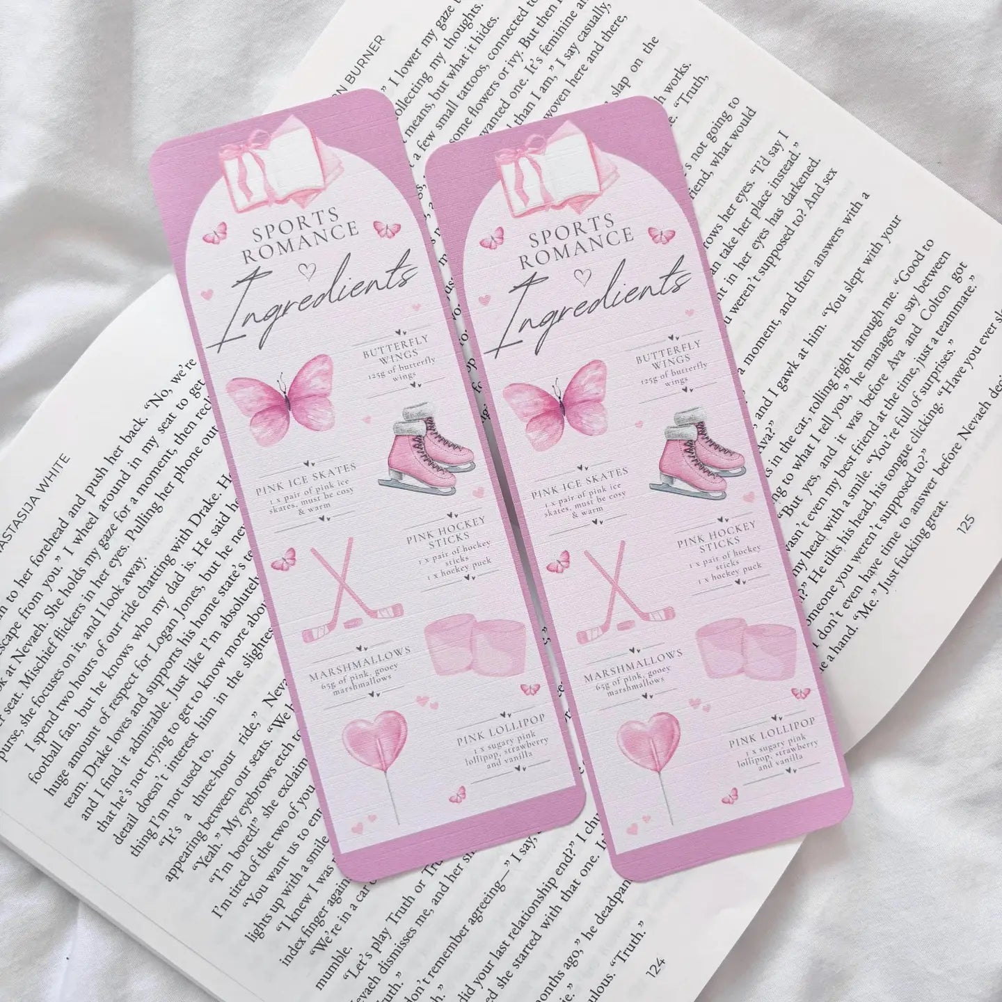 Sports Romance Ingredients Bookmark