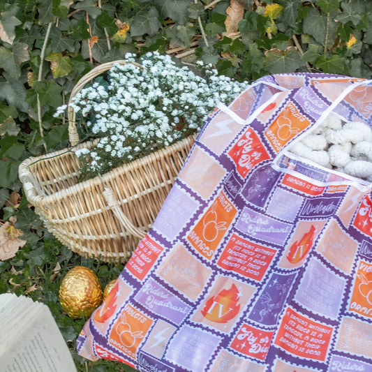 Fourth Wing Stamps | Reusable Bookish Foldable Grocery Tote