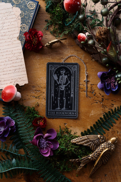 The Bookworm Tarot Card Faux Leather Bookmark