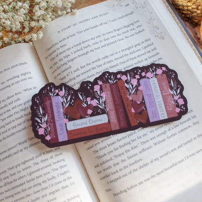 Romance Bookshelf Die-Cut Bookmark