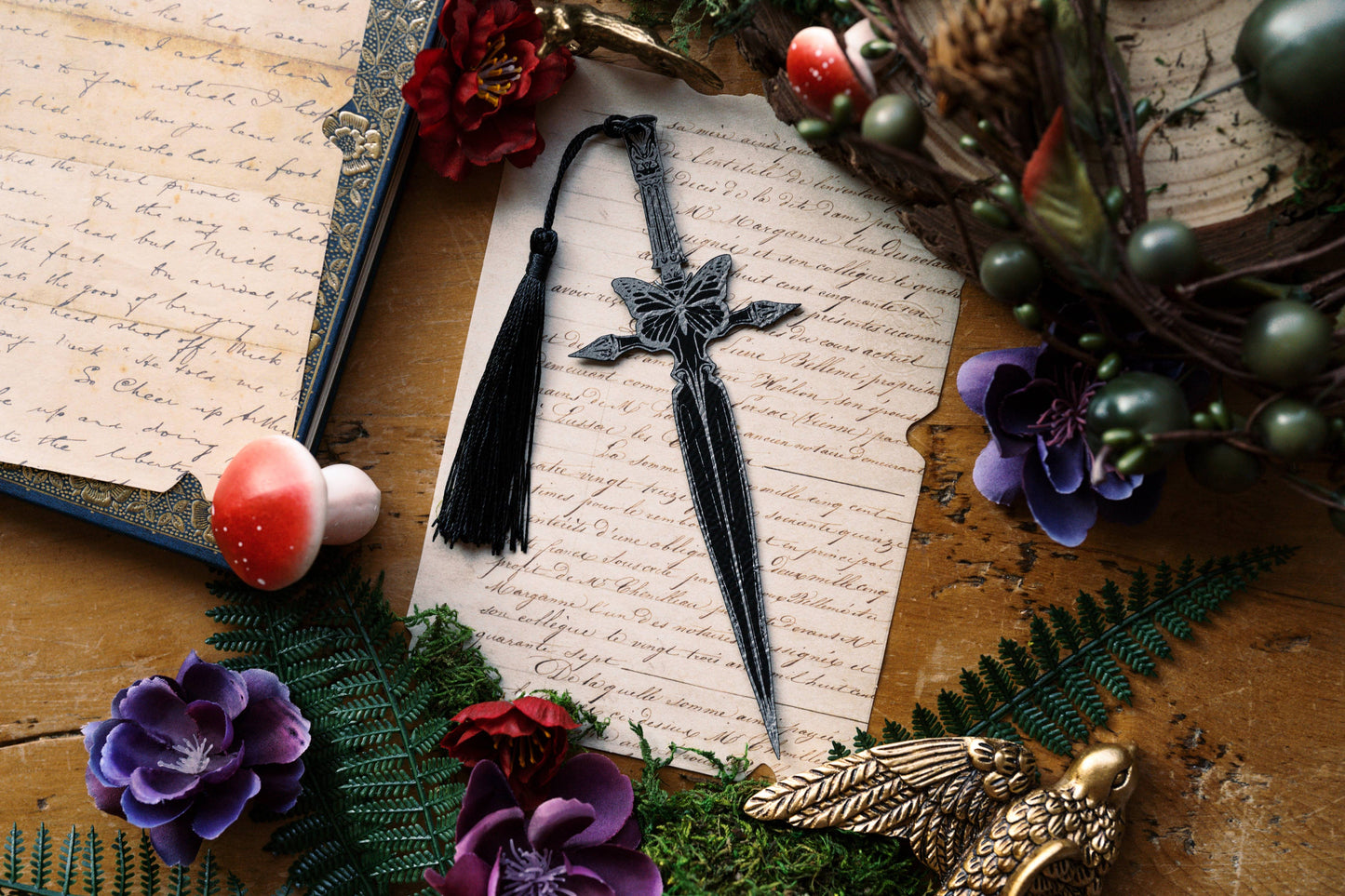 The Monarch’s Dagger Faux Leather Bookmark