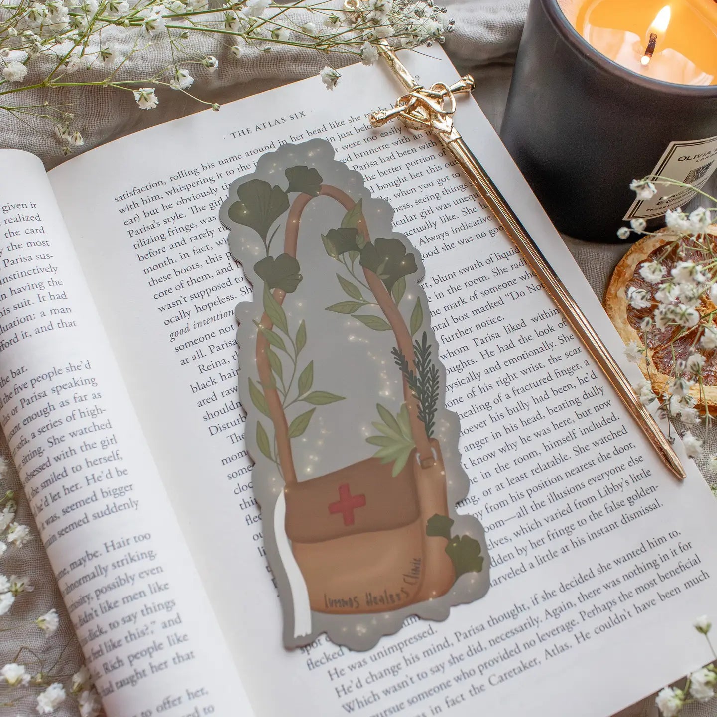 Diem's Lumnos Healers Satchel Die-Cut Bookmark | Everflame