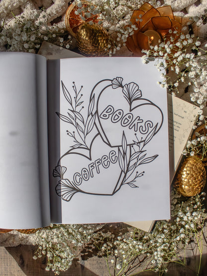 Bookish Coloring Book | 40 Coloring Pages For Adult Readers
