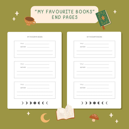 Reading Journal Fantasy Forest, 50 Page Book Review Notebook