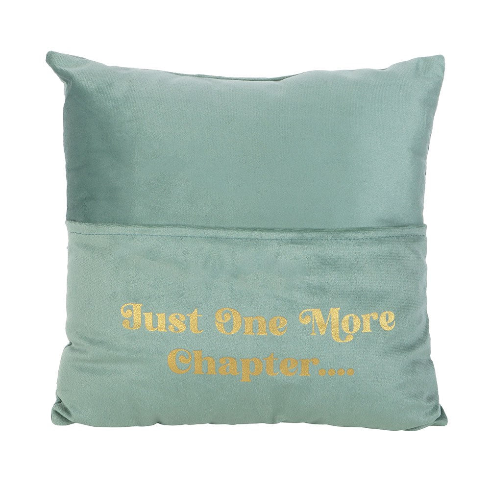 "Just One More Chapter" reading pillow